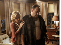 Edie Falco and James Gandolfini on The Sopranos. Click image to expand.