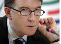 Mandelson: exiled in Brussels. 
Click on image to enlarge.