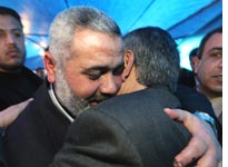 Congratulating senior Hamas leader Ismail Haniya. Click image to expand.