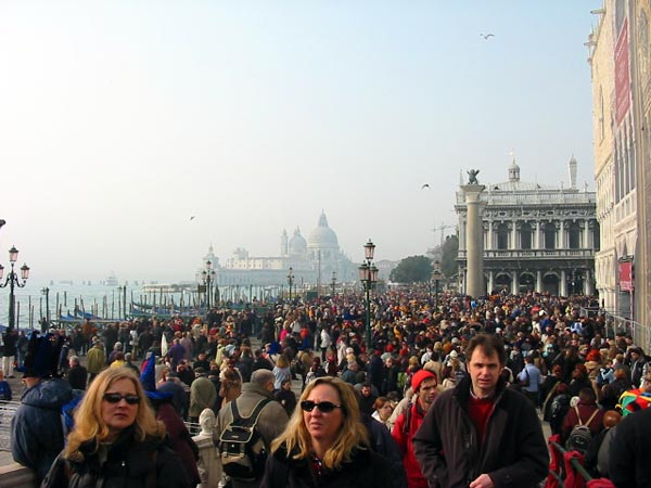 Tourists in Venice, Italy.