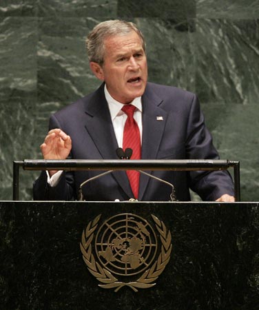 President Bush addresses the United Nations.
