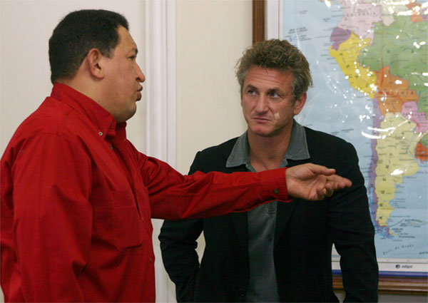 Hugo Chávez and Sean Penn.