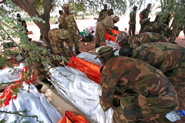 Ten African Union peacekeepers died in Darfur in September.