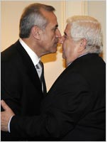 Gen. Michel Suleiman with Syrian Foreign Minister Walid al-Muallem. Click image to expand.