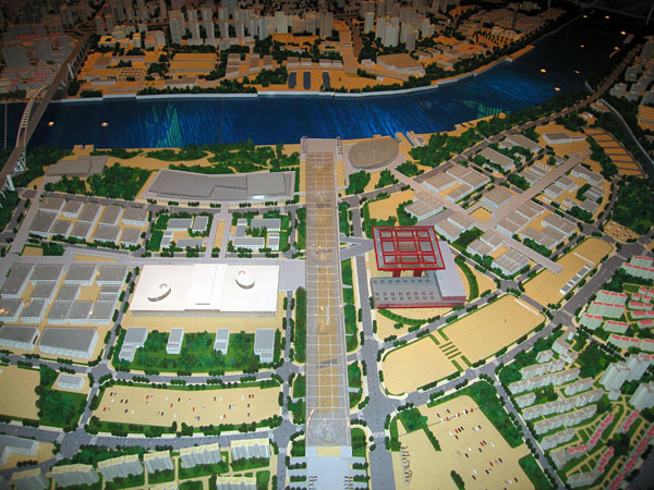 A model of the Shanghai 2010 World Expo site.