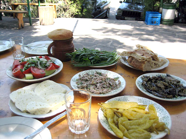 A typical Georgian meal.