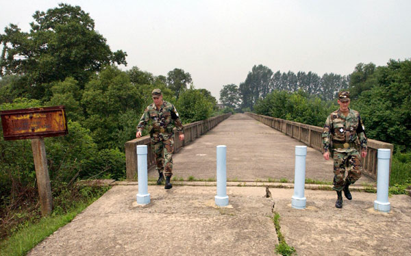 U.S. soldiers at the DMZ.