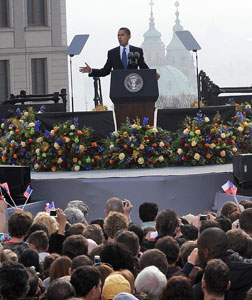Barack Obama in Prague. Click image to expand.