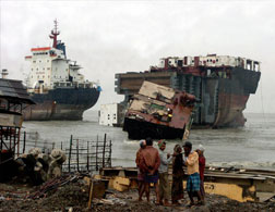 A ship-breaking yard. Click image to expand.