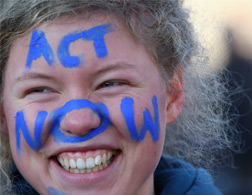 A protester in Copenhagen. Click image to expand.
