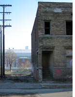 The neighborhood around Ford Field (in background) hasn't seen much economic development. Click image to expand.