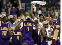 LSU celebrates its trip to the Final Four. Click image to expand.