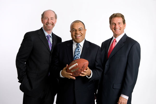 Tony Kornheiser, Mike Tirico, and Joe Theismann.