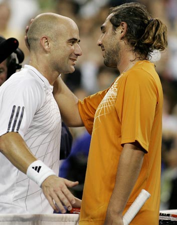 Andre Agassi and Marcos Baghdatis.