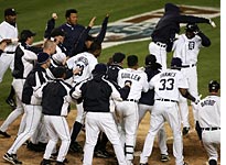 The Detroit Tigers celebrate. Click image to expand.