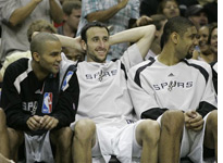 Manu Ginobili, Tony Parker, and Tim Duncan. Click image to expand. 
