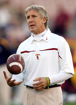 Head coach Pete Carroll of the University of Southern California Trojans.