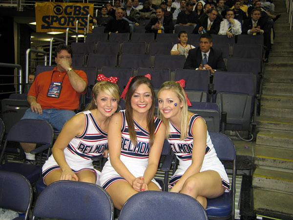 Belmont's auxiliary cheerleading squad. 