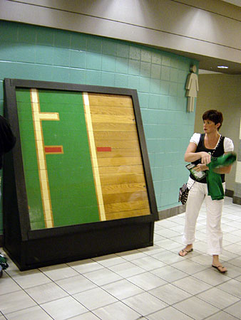 Piece of the parquet floor from the old Boston Garden.