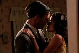 Don Draper (Jon Hamm) and Suzanne Farrell (Abigail Spencer) in "Mad Men" on (c)American Movie Classics Company LLC. All rights reserved.