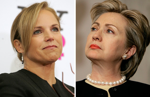 Katie Couric and Hillary Clinton.