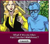 Click here for a slide show of stills from alternate-reality Watchmen films.