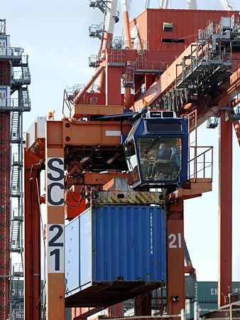 A shipping container in Newark.