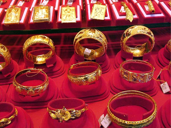Gold jewelry.