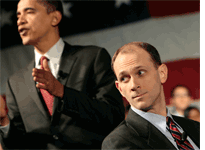 Barack Obama and Austan Goolsbee. Click image to expand.
