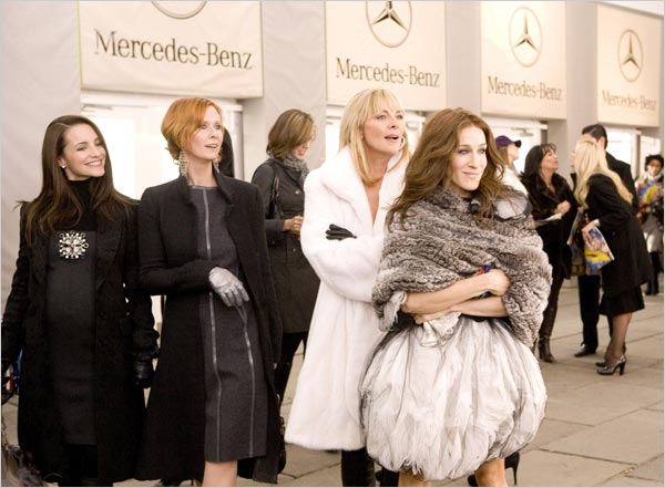 Kristin Davis, Cynthia Nixon, Kim Cattrall, and Sarah Jessica Parker in Sex and the City.