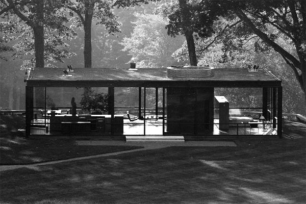 The Glass House, built in 1949 in New Canaan, Conn., was designed by Philip Johnson.