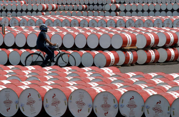 Fuel barrels.