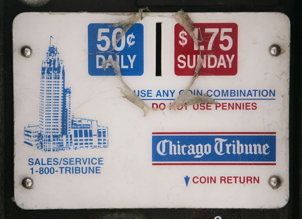 Chicago Tribune vending machine.