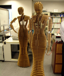 Eager's cardboard robot mannequins. Click image to expand.
