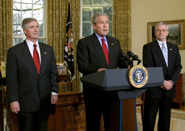 Bush and new chief of staff Josh Bolten.