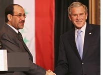 Iraqi Prime Minister Nouri al-Maliki and U.S. President George W. Bush. Click image to expand.