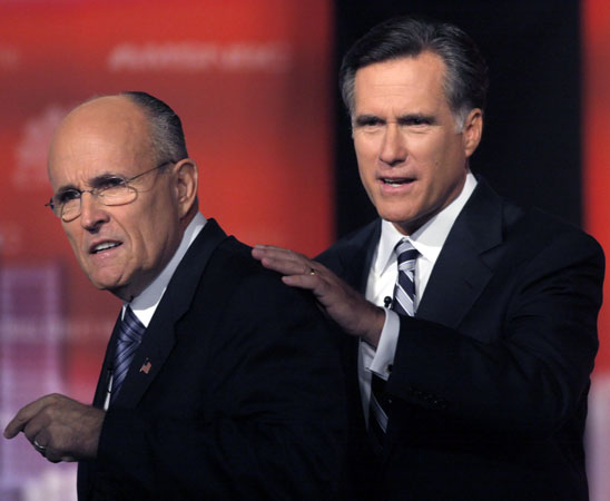 Rudy Guiliani and Mitt Romney.