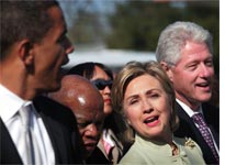 Barack Obama with Hillary and Bill Clinton. Click image to expand.