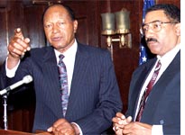 Bill Bradley with Willie Williams. Click image to expand.
