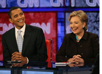 Barack Obama and Hillary Clinton. Click image to expand.