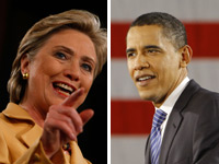 Hillary Clinton and Barack Obama. 