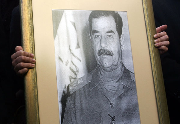 Portrait of Saddam Hussein.