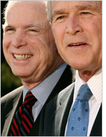 John McCain and George W. Bush. Click image to expand