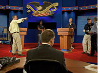 Debate preparations at the Ford Center in Oxford, Miss. Click image to expand.