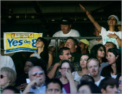Supporters of California Proposition 8 which to ban Gay marriage. Click image to expand.