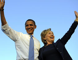 Barack Obama and Hillary Clinton. Click image to expand.
