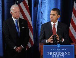 US president-elect Barack Obama gives a press conference on energy and the environment. Click image to expand.