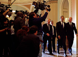 President-elect Barack Obama and Vice President-elect Joe Biden meet with congressional leaders