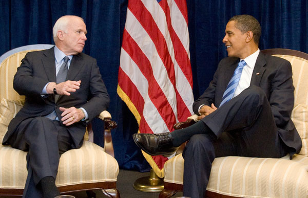 John McCain and Barack Obama.