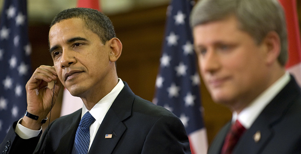 U.S. President Barack Obama and Canadian Prime Minister Stephen Harper.